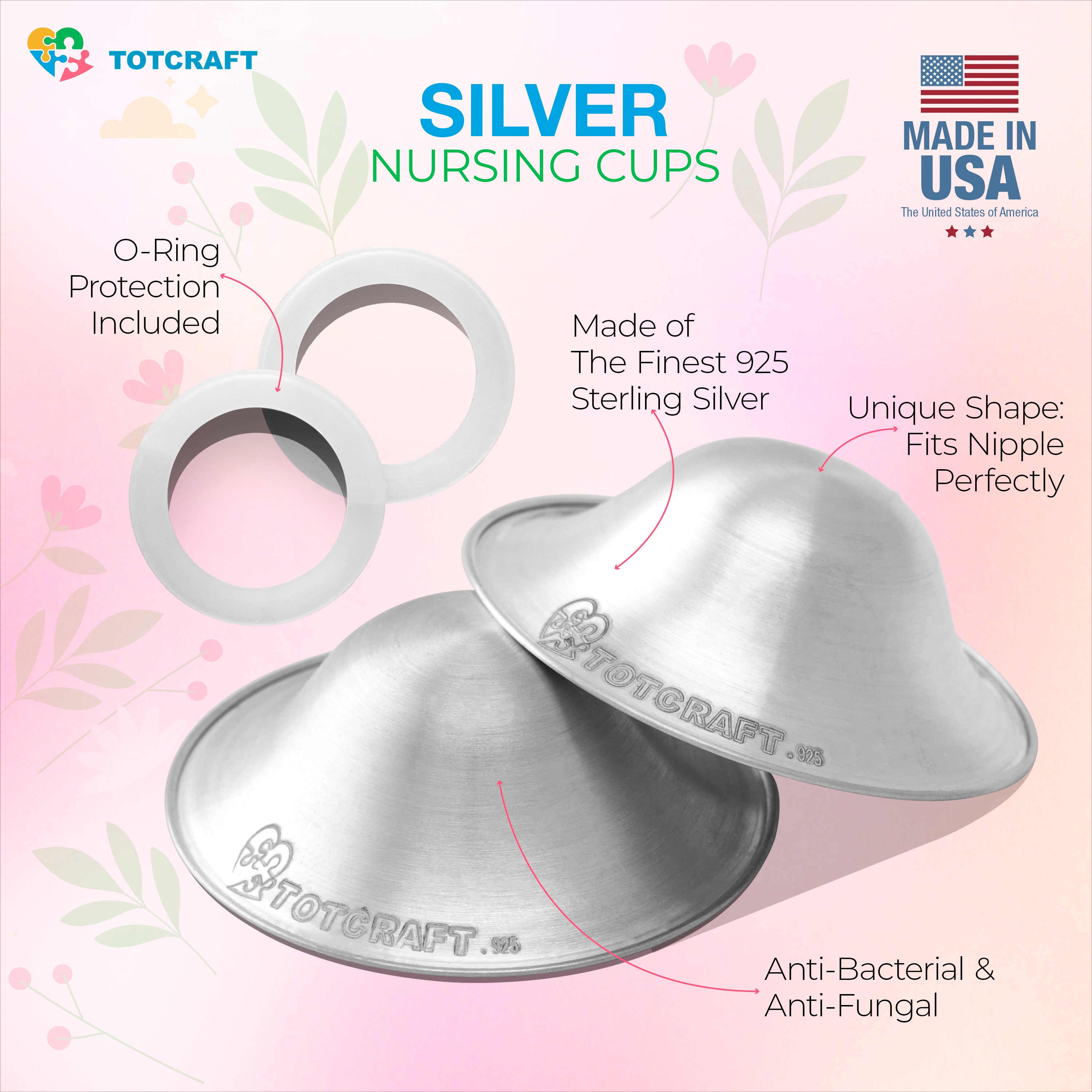 The Original Silver Nursing Cups Nipple Shields Covers for Newborn  Breastfeeding
